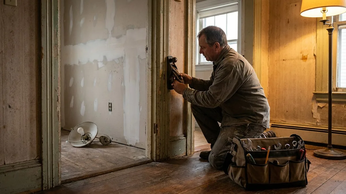 Handyman in Hutchinson Kansas Reno County older home repair punch list Jason Historic District trim door